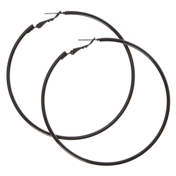 Jewelry - 🌟BOGO FREE🌟 🆕 Essential Black Hoop Earrings 2”